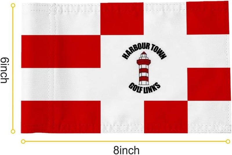 2BUT Harbour Town Golf Links Golf Pin PGA Flag Practic Putting Green Golf Flag For Backyard Garden Double-Sewn 600D Nylon Miniature Pin Flag Regulation Tube Flag(Red 8"X6") - Image 2